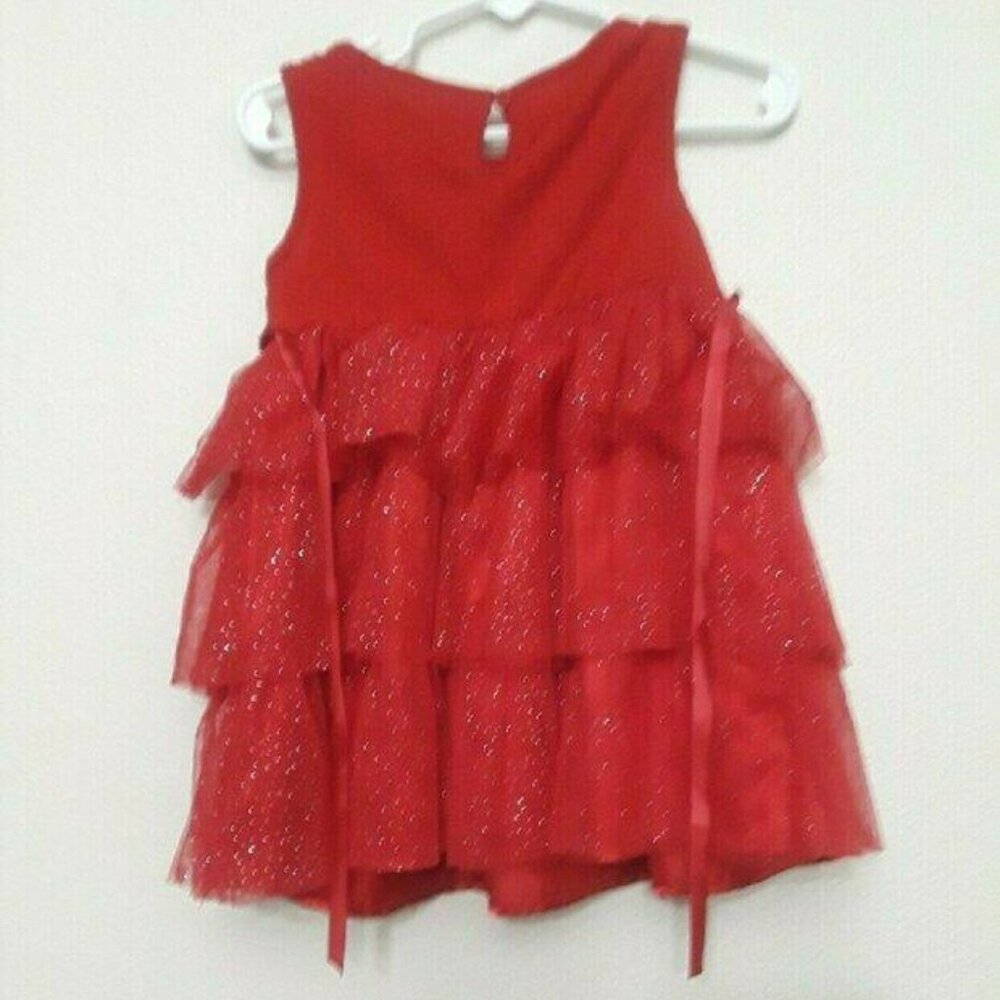 Red Ruffled Kids Dress - Picture 4 of 4